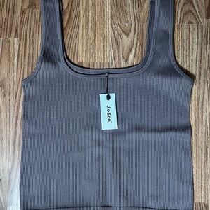 Jo and co ribbed crop tank